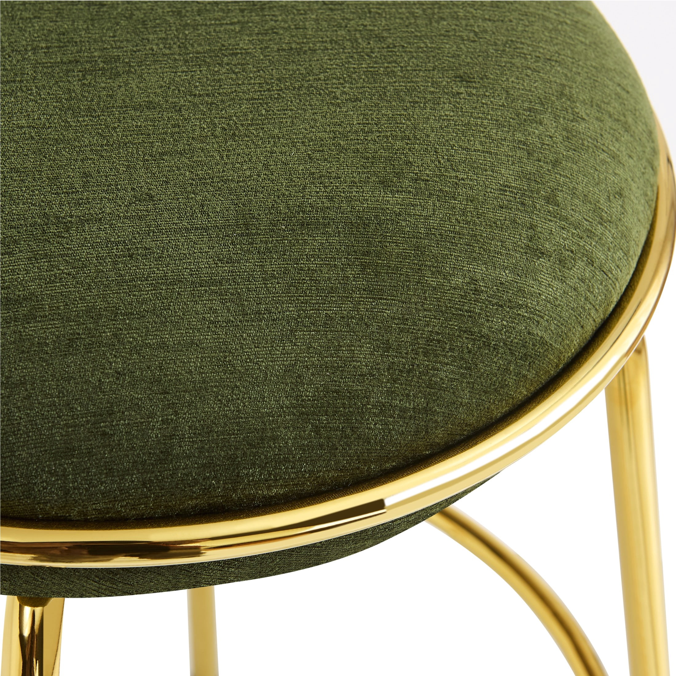 Christopher Knight Home Luxury Green Upholstered Bar Stools, Gold Metal Frames, Set of 4