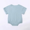 thumbnail image 3 of Generic Unisex Baby Boys Girls T Shirt Romper Solid Color Short Sleeve Bubble Oversized One Piece Bodysuit Tops for 3-24 Months, 3 of 7