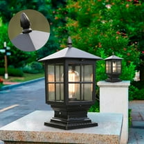 YIYIBYUS Outdoor Post Light Waterproof Garden Post Light Modern Fence Pillar Lamp External Patio Landscape Glass Post Lantern