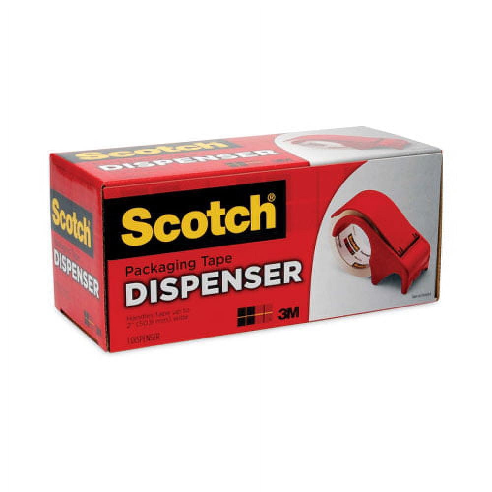 Compact And Quick Loading Dispenser For Box Sealing Tape, 3" Core, For Rolls Up To 2" X 60 Yds, Red | Bundle of 10 Each