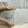 thumbnail image 6 of Haperlare 4 Pcs 100% Bamboo Bed Sheets Set for Queen Size Bed Cooling Sheets with 16 inch Deep Pocket Hotel Luxury, Light Gray, 6 of 9