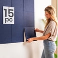 thumbnail image 2 of Azulejos de pared de fieltro WallHero, 15 unidades, 150 x 150 cm, color azul, para oficina, 2 of 8