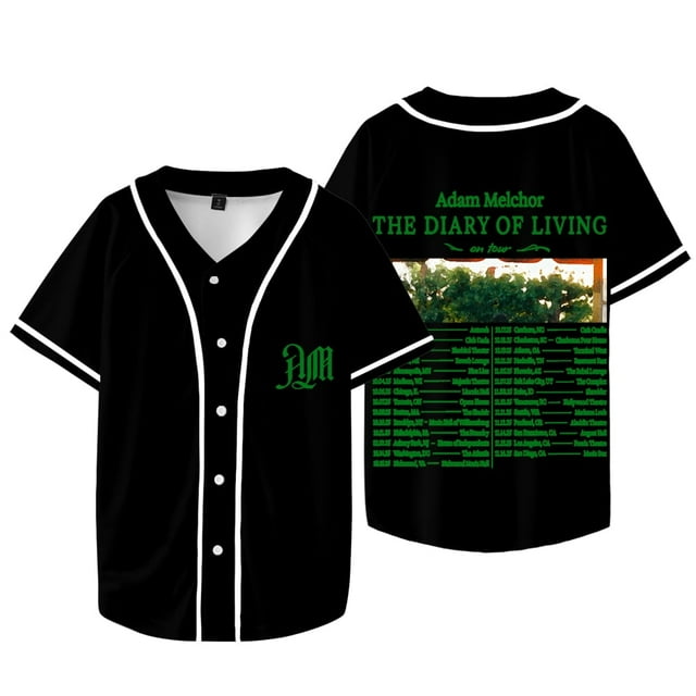 Adam Melchor The Journal Of Living Tour Merch Veste de Baseball Tee Unisexe T-shirts à Manches Courtes, Style 2,L