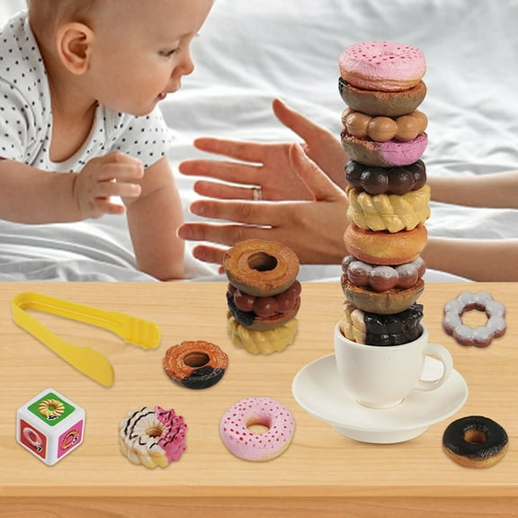 HASACHYL Gift for Kids, Snacks Stack Up Doughnuts 12 Ages 18  Months Fine Motor Skills Toys Toddler Counting Toys Donut Toys Educational Toys For Kids