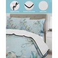 thumbnail image 3 of Twin Quilt Bedding Set, Coastal Octopus Reversible Summer Quilt 3 Pieces, Farmhouse Eucalyptus Leaf Marine Lifes Lightweight Bedspreads Coverlets with 2 Pillow Shams for All Seasons, 3 of 5