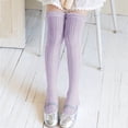 thumbnail image 6 of Eltusu Girls Knee-High Socks, Knitting Cotton Casual Stretchy Tight Dance Socks Purple Size 10T, 6 of 8