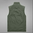 thumbnail image 3 of hopeusince Men's Outdoor Sportswear Stand Collar Sleeveless Gilet Fleece Lined Warm Waistcoat Multi Pockets Zipper Vest Army Green L, 3 of 8