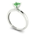 thumbnail image 2 of 0.5 ct Princess Cut Simulated Green Diamond Solitaire 18K White Gold Womens Engagement Ring, 2 of 5