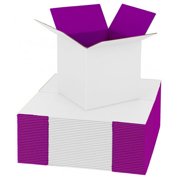 UCANPACK Purple Color Shipping Boxes 10 x 10 x 10" (Color Inside) - 25 Pack 200# Sturdy Shipping Boxes For Packaging, 10x10x10 Shipping Boxes - Custom Printed Boxes Made in USA