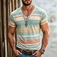 thumbnail image 3 of Mens V Neck T Shirts Striped Short Sleeve T-Shirts Casual Slim Fit Lightweight Summer Tops Fashion Beach Vacation Shirts, 3 of 5