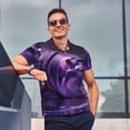 thumbnail image 4 of Balery Purple Hippo In Water Camisa Polo de Hombre con Estampado, de Manga Corta y Tejido Medio, Camisa Tipo Golf Polo-Small, 4 of 6