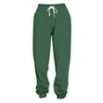 thumbnail image 4 of Clearance! sweatpants women women's pants Women's Solid Color Casual Sports Tie Up Waist With Plush Sweater Material Pants Best Sale Green2, 4 of 4