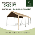 thumbnail image 5 of Abba Patio 10 x 20 ft Beige Solid Canopy Top Cover, 5 of 10