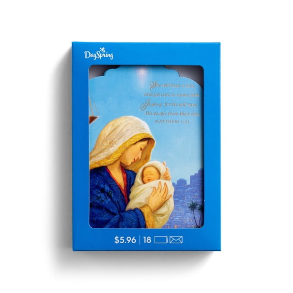 18 Count Inspirational Christmas Boxed Cards, Mary Madonna, Scripture by DaySpring