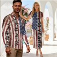thumbnail image 2 of Chririnla 250Years Flag Couple Matching Outfit Patriotic Shirts and Dress for His Her 4th of July Anniversary Clothes,Mens Long Sleeve Shirt,Womens Sexy Bodycon Maxi Dress,We the People,S-3XL, 2 of 6