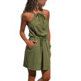 thumbnail image 1 of Women Sleeveless Halter Neck Dress Floral Print Summer Mini Dress, 1 of 1