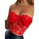 thumbnail image 4 of SAYOO Corsé femenino, blusa en forma de tubo, bordado floral, chaleco de hombro claro, adecuado para reuniones diarias del Club SAYOO  moda, 4 of 7