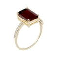 thumbnail image 2 of 10k Yellow Gold Emerald-Cut Garnet and White Topaz Ring, 2 of 4