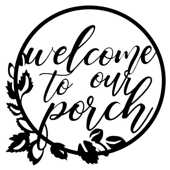 LAMIRO Home Decor,1pc Welcome to Our Porch Sign Black Wall Decor for Kitchen Farmhouse Home Outdoor Decoration Rustic Home Decor Piece,Room Decor,Wall Decor,Black