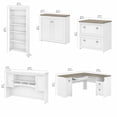 thumbnail image 2 of Fairview L Desk 5 Pc Office Set with Storage in White & Gray - Engineered Wood, 2 of 11
