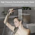 thumbnail image 4 of Black Shower Faucet Set System 10" Square Rain Shower Head and Handheld Shower, 4 of 15