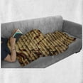thumbnail image 6 of Beige Soft Flannel Fleece Throw Blanket, Bamboo Stems Background with Leaves and Stems Pattern Print, Cozy Plush for Indoor and Outdoor Use, 50" x 70", Brown Tan Beige, by Ambesonne, 6 of 6