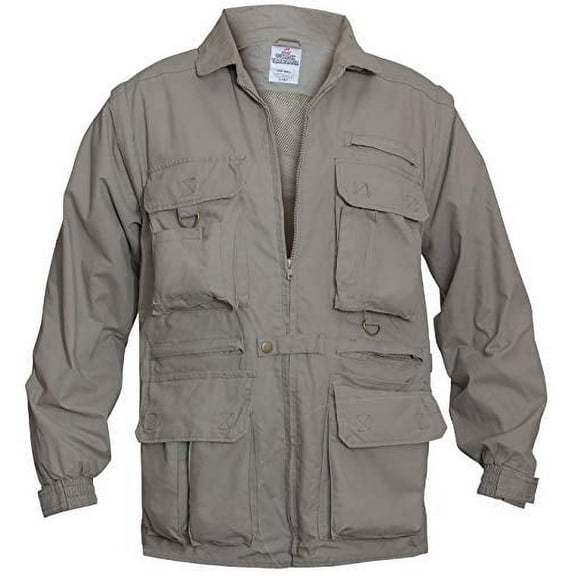 Rothco 8523 Men Convertible Safari Long Sleeve Jacket, Khaki - Extra Large