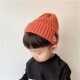 thumbnail image 3 of Children Hat Winter Knitted Cap Cartoon Embroidery High Elasticity Thick Solid Color Anti-slip Cold Resistant Ear Protection Unisex Outdoor Cap Beanie, 3 of 10