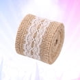 thumbnail image 2 of Cintas decorativas de arpillera, rollo de yute con encaje para bodas, manualidades, regalos, proyectos de bricolaje, 200 x 5 cm (patrón K), 2 of 7