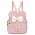 thumbnail image 1 of Minimochila KKXIU con iniciales en forma de lazo para niñas, piel sintética rosa, 1 of 7