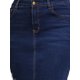 thumbnail image 5 of Faldas de mezclilla midi de lápiz casuales para mujer, de talle alto, con rotos y dobladillo sin terminar, 2XL, azul oscuro, 5 of 6