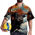 thumbnail image 4 of Yak Men's Hawaiian Shirt, Short Sleeve Printed Button Down Beach Casual Tops, Summer Spread Collar Men's Shirts, 4 of 6