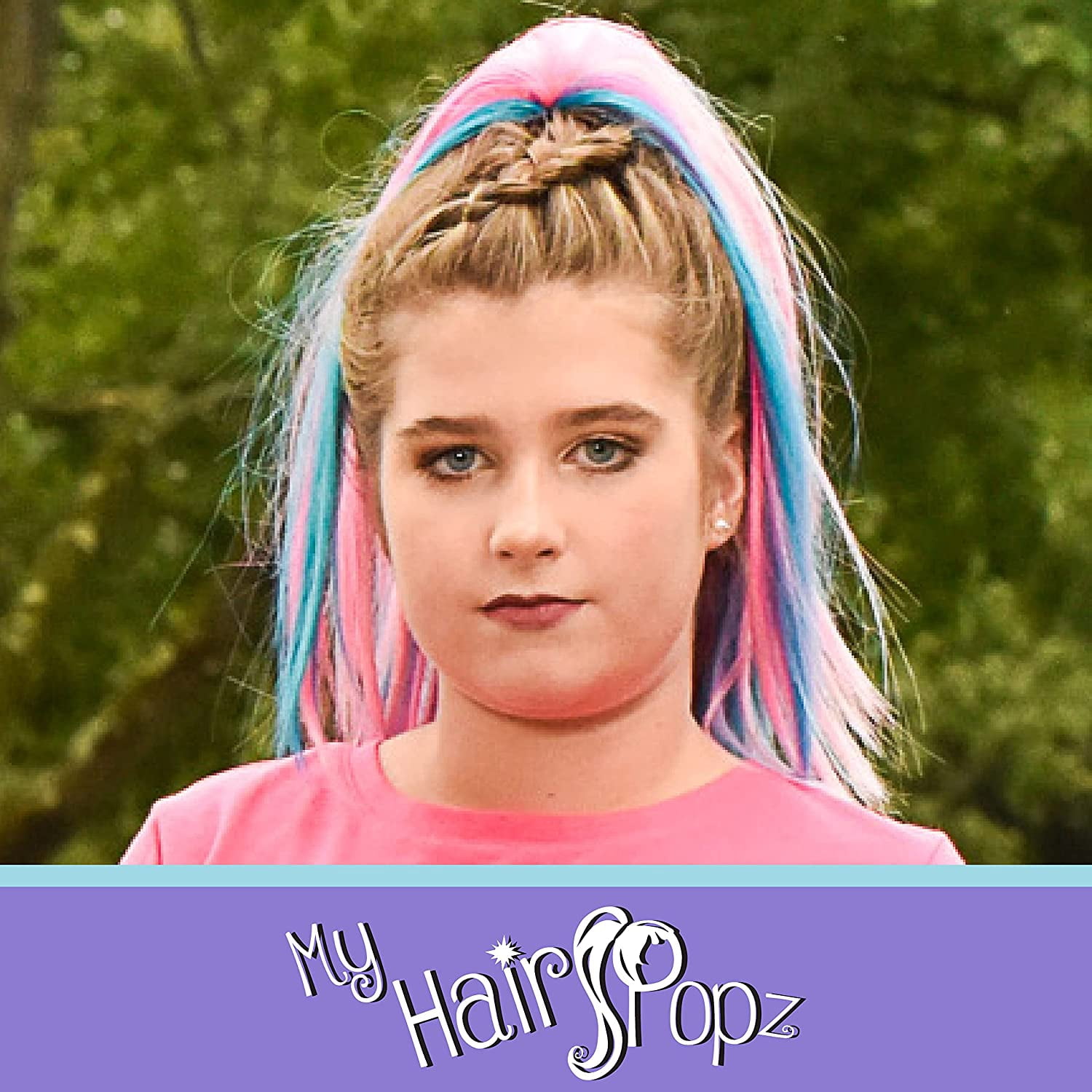 My Hair Popz Colorful Clip-in Hair Extensions for Kids - Rainbow Unicorn Hair Accessories for Girls