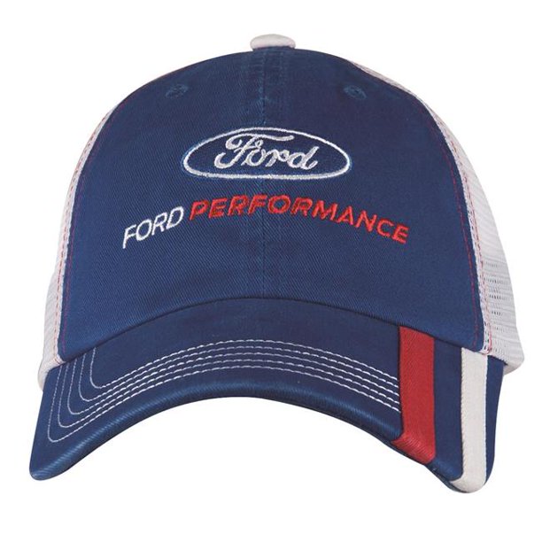 Checkered Flag FO75424 Ford Performance Trucker Ball Cap, Blue ...