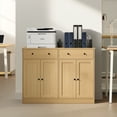thumbnail image 4 of Buffet Storage Cabinet with Doors and Drawers, 49" W Coffee Bar Cabinet, Kitchen Buffet Sideboard for Living Room, Kitchen, Oak, 4 of 8