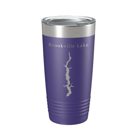 

Brookville Lake Map Tumbler Travel Mug Insulated Laser Engraved Coffee Cup Indiana 20 oz Purple