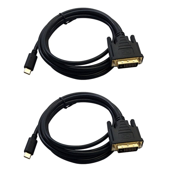 2X USB TYPE C to DVI Cable USB Type C to DVI 24 1 Adapter 4K 30Hz (6FT/1.8M) 3 for 2017/2016 Pro,2 x USB C to DVI Cable,black