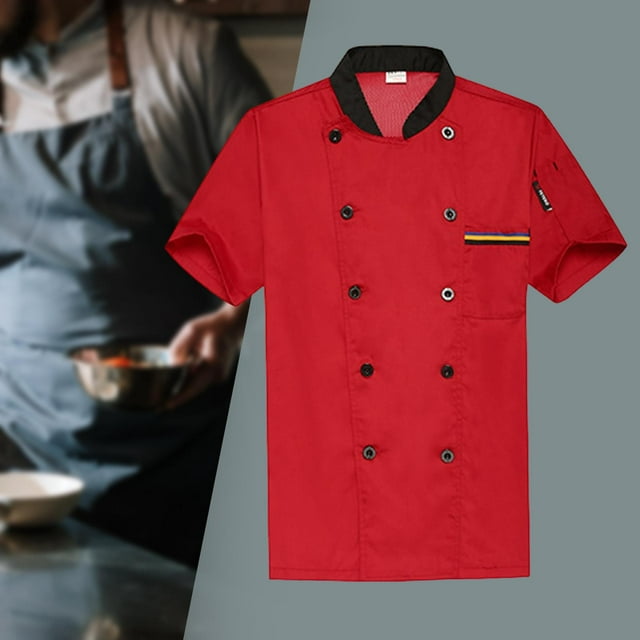 Chaqueta para mujer Hugo Uniforme profesional para cafetería Restaurante Manga Corta rojo M