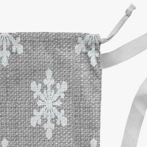 Simply Daisy Snow Flakes 28 x 36 in Grey Laundry Bag
