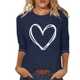 thumbnail image 4 of Besolor Valentines Day T Shirt Women Blouses Valentines Day Shirt for Womens Trendy Heart Print Tees 3/4 Sleeve Tops, 4 of 4