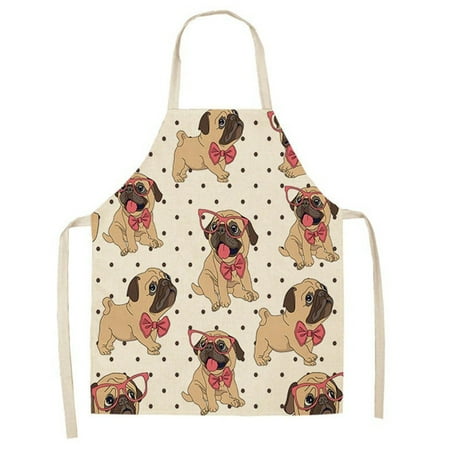 

AIMAOMI Adult Cotton And Linen Apron Animal Series Printed Apron Household Cleaning Coverall Sausage Dog Apron Parent Child Apron Kitchen Supplies H