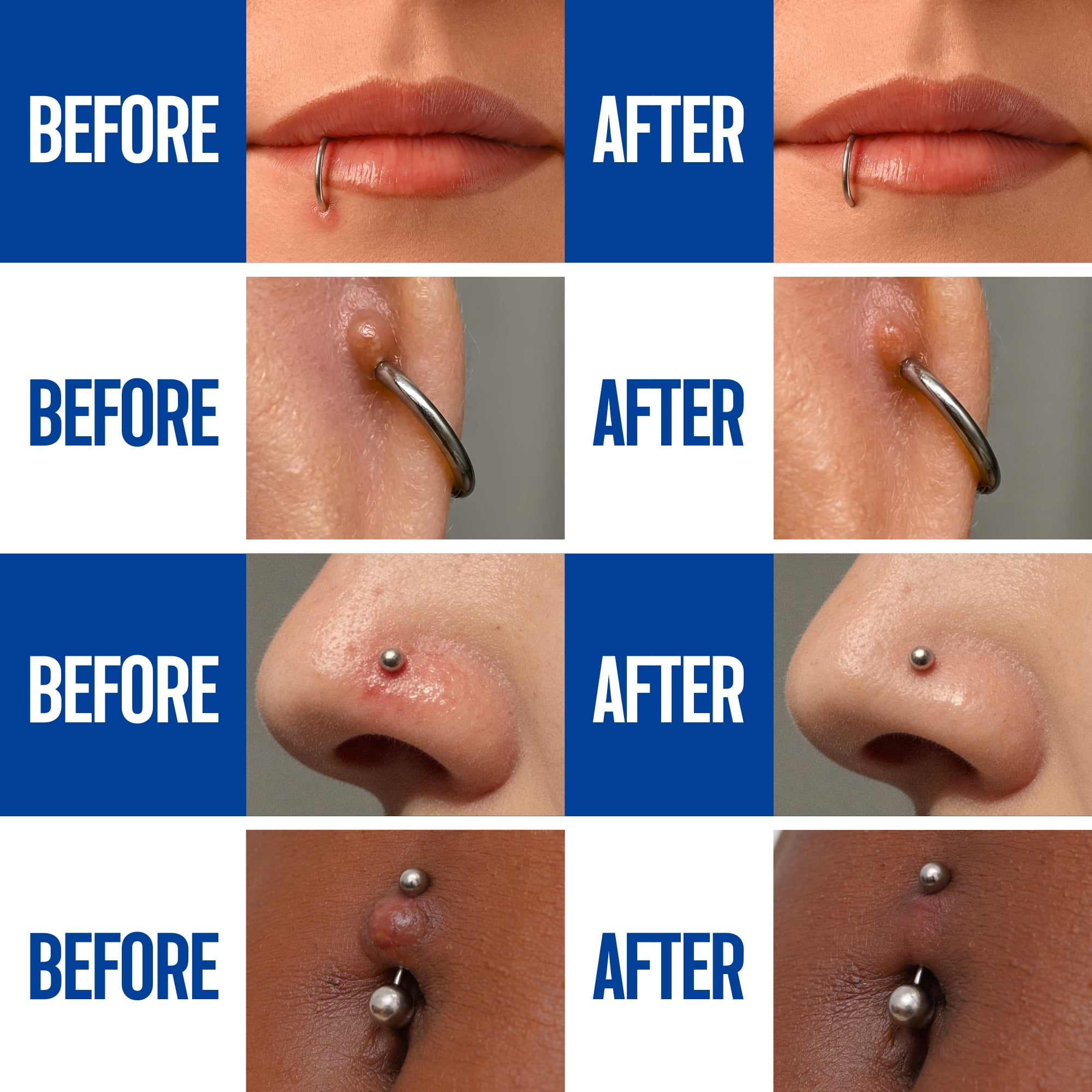 BodyJ4You Piercing Aftercare Spray - Saline Solution Natural Keloid Bump Removal - Ear Piercing Cleaner Nose Septum Belly Button - Sea Salt Aloe Vera Rosemary - Fine Mist 2 fl oz (Pack of 1)