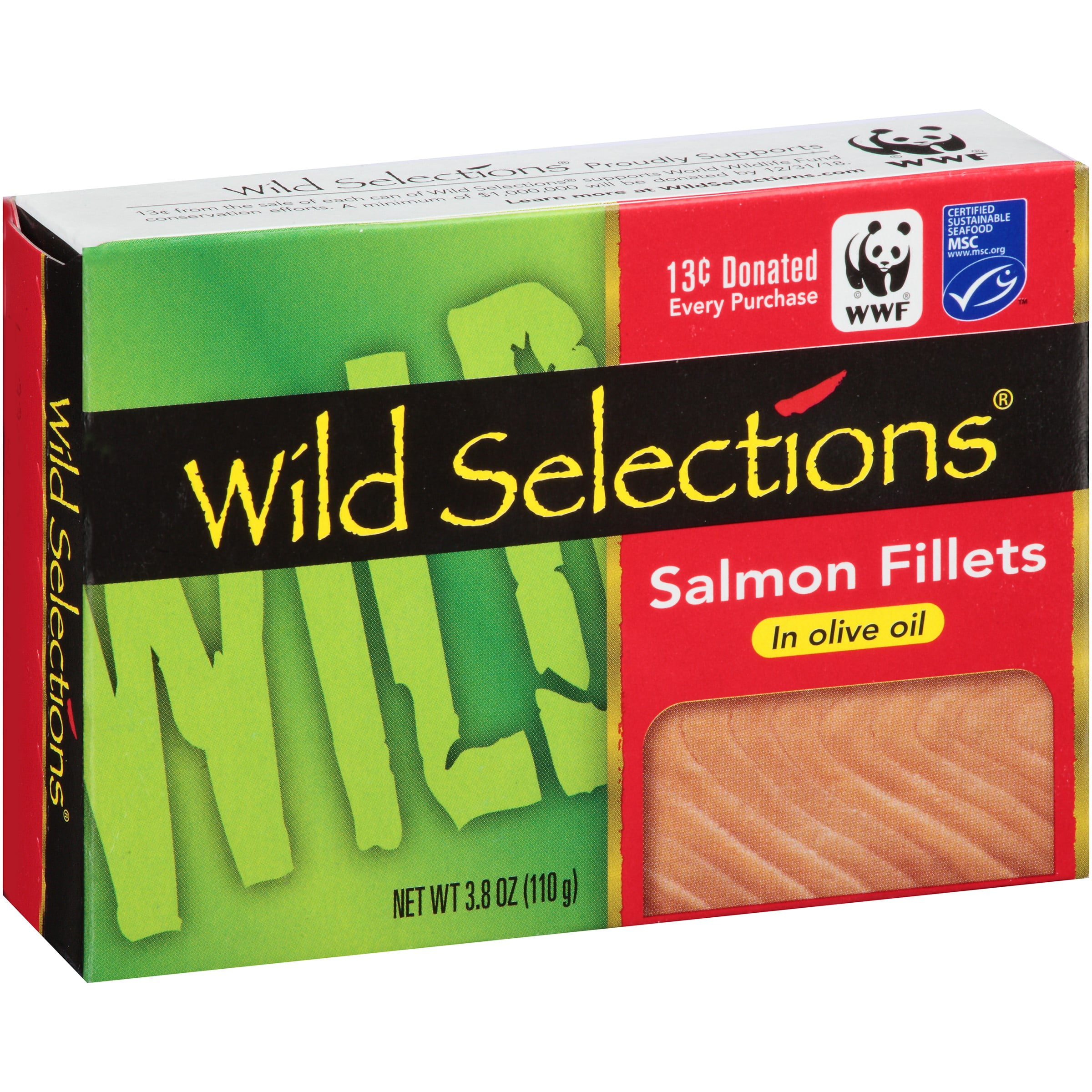 Wild Selections Canned Salmon Fillets, in Olive Oil, 3.8 Oz