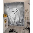 thumbnail image 4 of Full Moon Night Shower Curtain Set ，Waterproof Fabric Shower Curtains Halloween Scene Bat Trees Grey Shower Curtains for Bathroom,Bathroom Decor 72"x72", 4 of 6