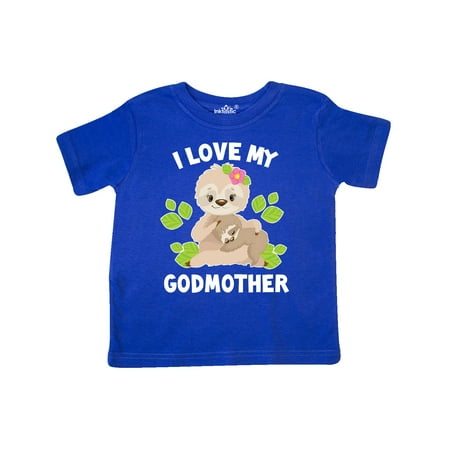 

Inktastic Cute Sloth I Love My Godmother with Green Leaves Gift Toddler Boy or Toddler Girl T-Shirt