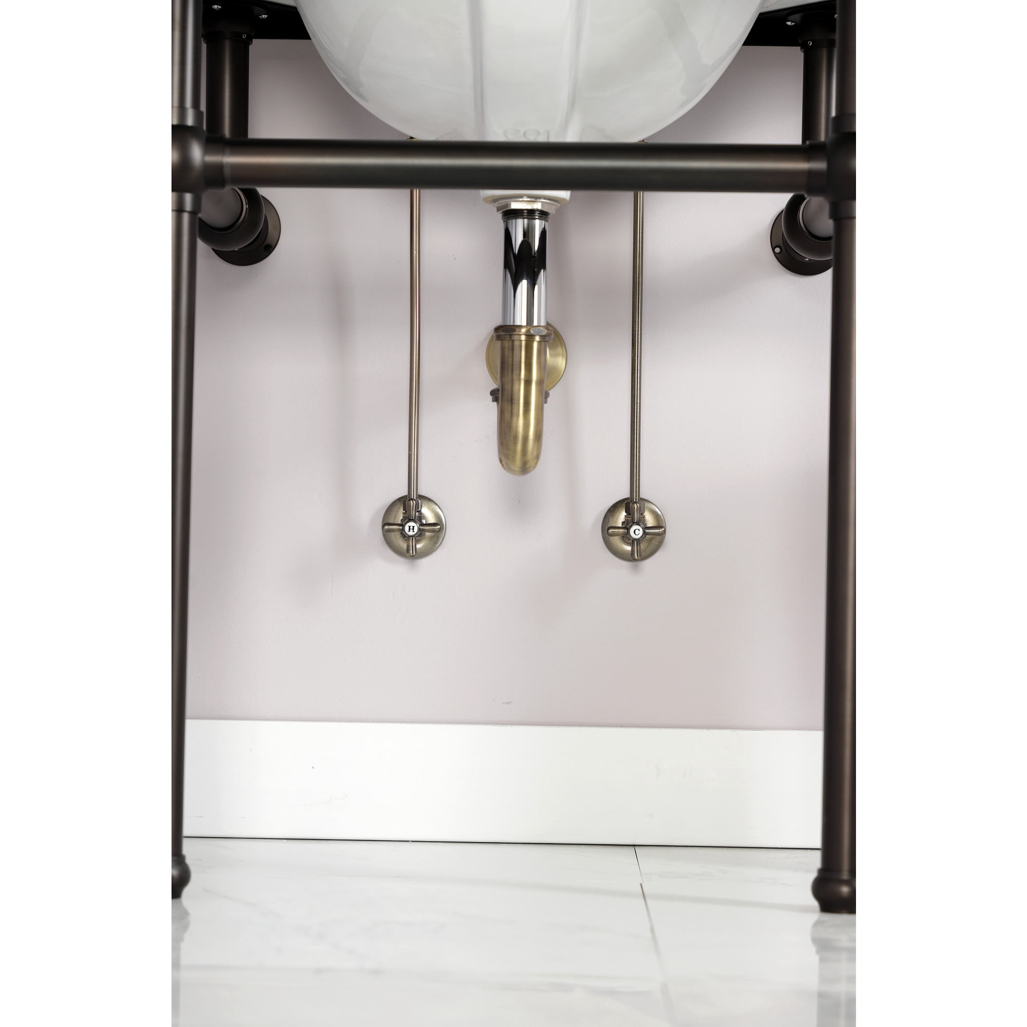 Kingston Brass KPK203 Gourmet Scape Traditional Plumbing Sink Trim Kit with P-Trap in Antique Brass