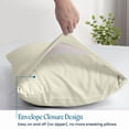 thumbnail image 4 of 800 Thread Count 100% Egyptian Cotton Pillowcase Set, Standard/Queen Size 20x30 Inch, Beige, 2-Pack, Envelope Closure, Soft, Cooling, Crisp & Breathable, 4 of 5