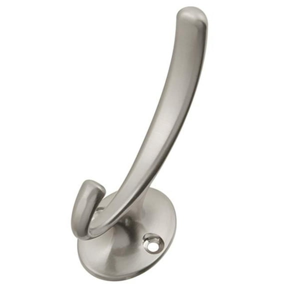 Center to Center Double Hook, Satin Nickel - 0.87 in.