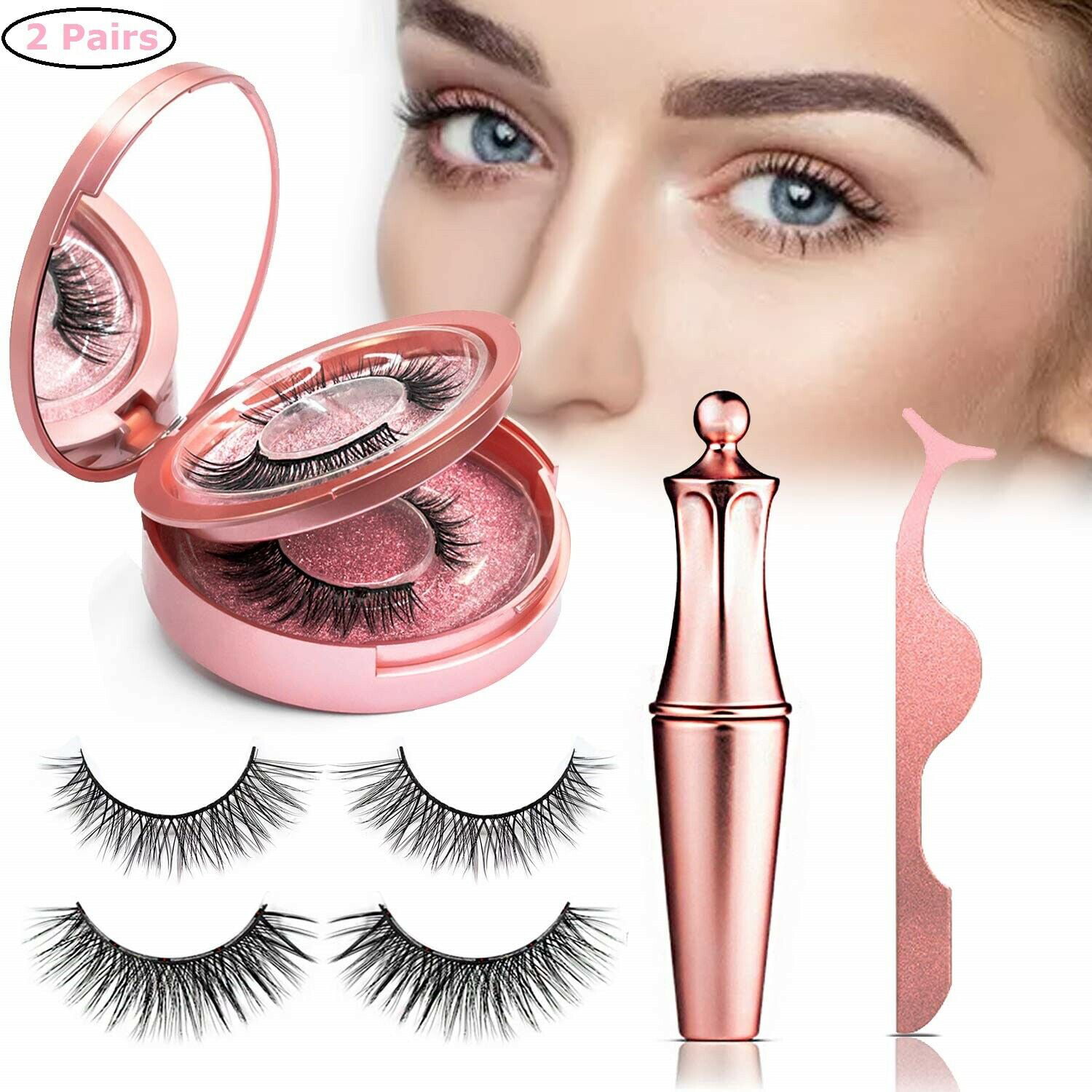2 Pairs Magnetic Liquid Eyeliner with Magnetic False ...