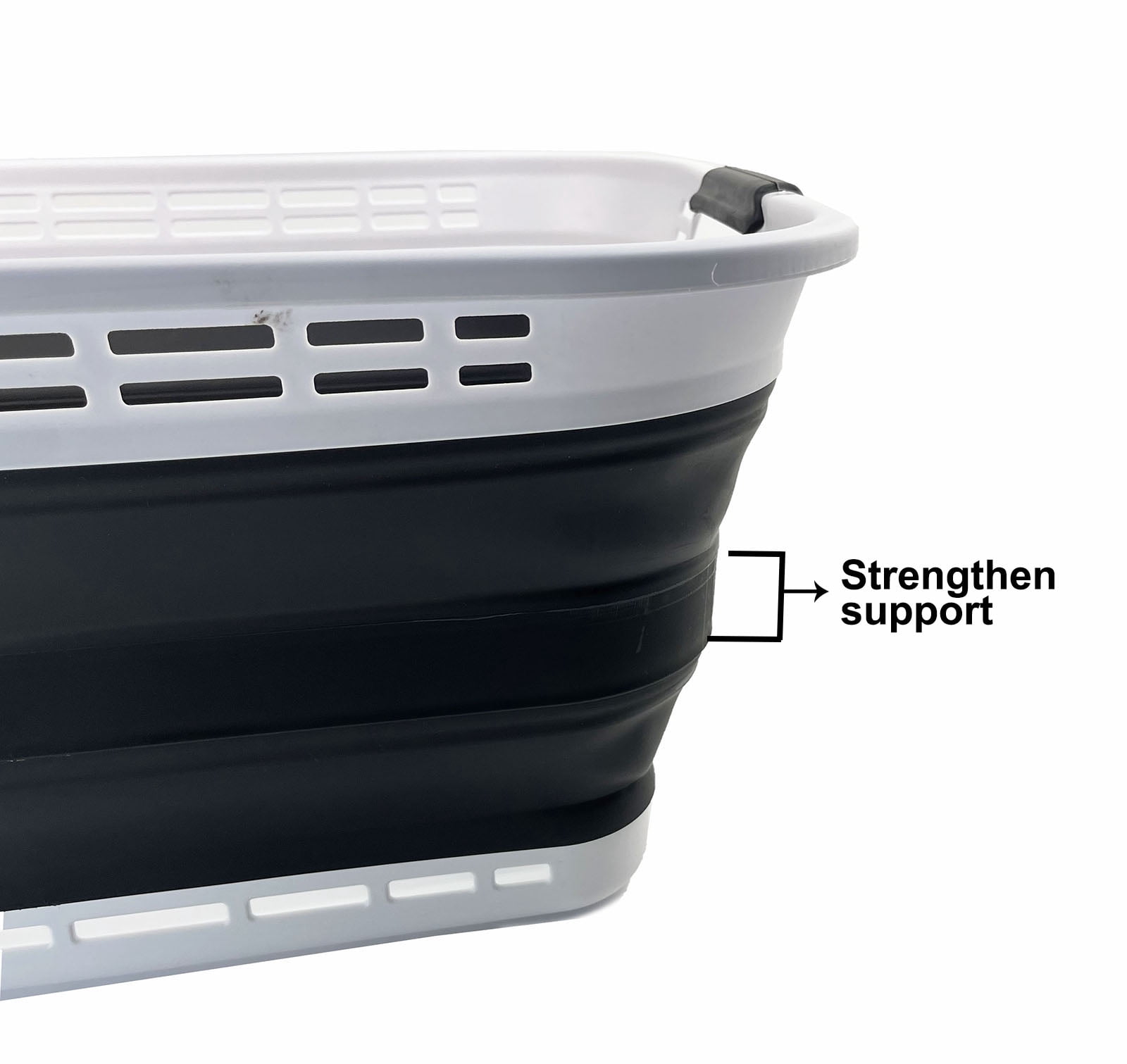 SAMMART 42L (11 gallons) Set of 2 Collapsible Plastic Laundry Basket - Portable Pop Up Storage Container/Organizer - Portable Hamper - Space Saving Easy Storage